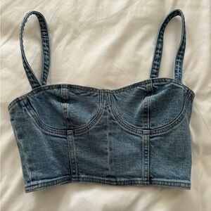 Aritzia denim crop top